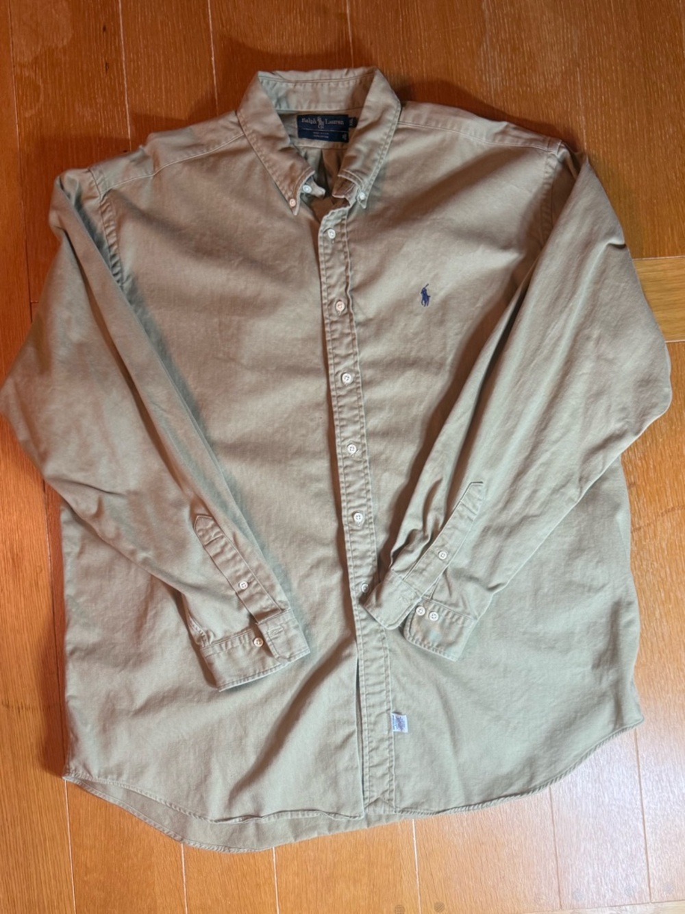 Men’s Ralph Lauren Khaki Button-Down Shirt - Embroidered Pony